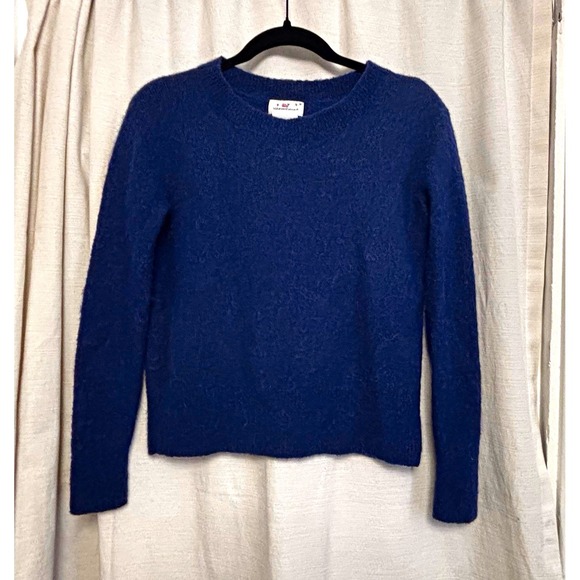 Vineyard Vines Sweaters - Vineyard Vines Women's Blue Crewneck Alpaca Merino Blend Knit Sweater S